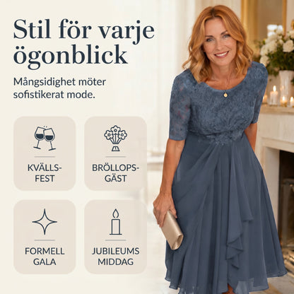 💖NYTT ARRIVAL BEGRÄNSAD TID ERBJUDANDE💖Elegant broderi Cocktail Flowy Klänning
