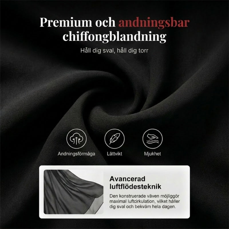 Asymmetriska chiffongbyxor med vida ben för dam