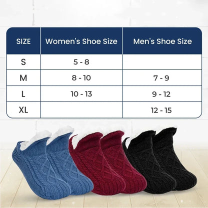 Fleece-Fodrade Halkfria Termiska Tofflor Sockor