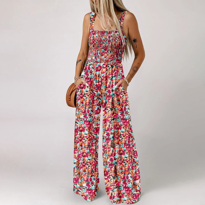 🔥🎁Nyhet 50 % RABATT🔥🌼Jumpsuits för kvinnor med casual tryck och ärmlösa overaller