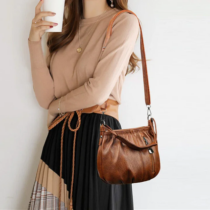⏰ Endast nu 50% rabatt!👜✨ Avslappnad veckad väska i mjukt läder ✨ – Praktisk bucket-väska med stil 💼 Lätt, slitstark och perfekt för vardagsbruk! 🌟
