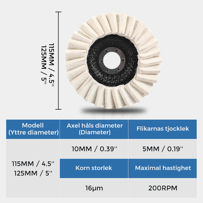🔥Köp 1 få 1 gratis🔥Polerskiva med flik av ullfilt