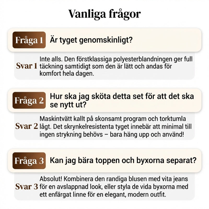 🔥50 % rabatt under en begränsad tid🔥2-delars set med randig damskjorta och byxor med vida ben