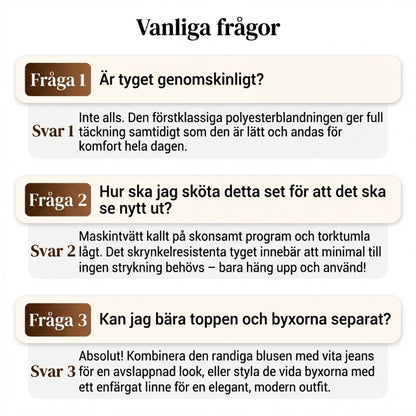 🔥50 % rabatt under en begränsad tid🔥2-delars set med randig damskjorta och byxor med vida ben