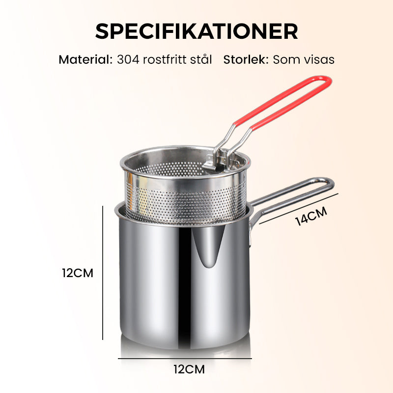 🍳 50 % RABATT NU! 🍟 Multifunktionell stekpanna i 304 rostfritt stål – fritera, steka, koka & stuva i en gryta – perfekt för alla kök 🏠