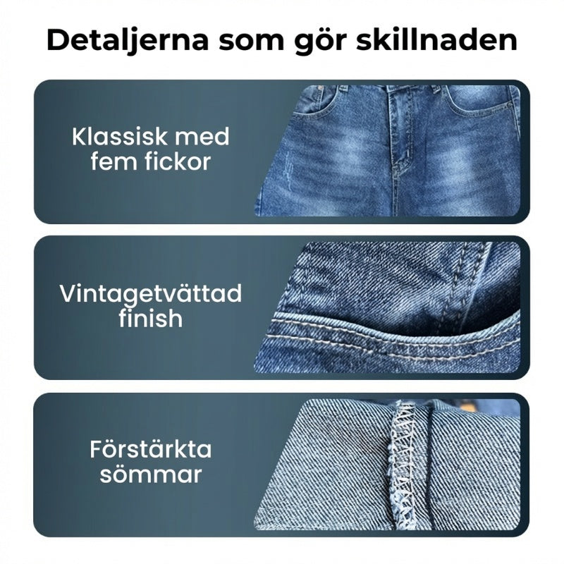 👖 50% RABATT! 🔥 Moderna Stretchjeans i Slim Fit – Vintage-tvättad, Bekväm Stretch & Perfekt För Vardagsbruk 💙