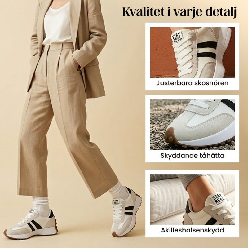 👟💥 63% RABATT! | Låga Casualskor för Damer – 4cm Plattform, Retrodesign & Halksäker!