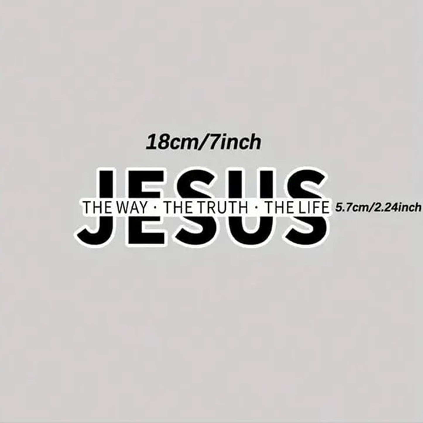 ✝️ Gratisgåvor kan inte skickas vid enskilda köp.✨ JESUS VINYL DECAL - "The Way, The Truth, The Life" Design, Weather-Resistant for Cars and Windows, Easy to Apply and Remove, Perfect for Faith Expression 🙏🚗