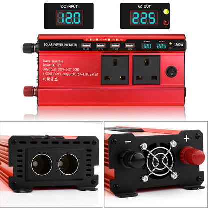 📢📢50 % RABATT!!!⏰1500 W bilomvandlare med 4 USB-portar