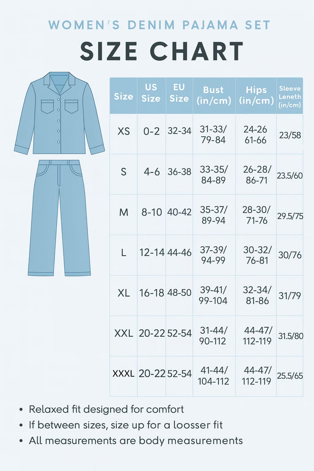 👖50% RABATT! 🌙 Denim Dreams Pyjamas – Mjuk Denim-Look, Bekväm Passform & Perfekt för Loungewear 🛌