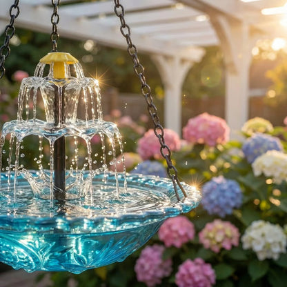 🐦2026 NYHETER – 60 % RABATT🔥💐Solar Cascade hängande fågelbadfontän