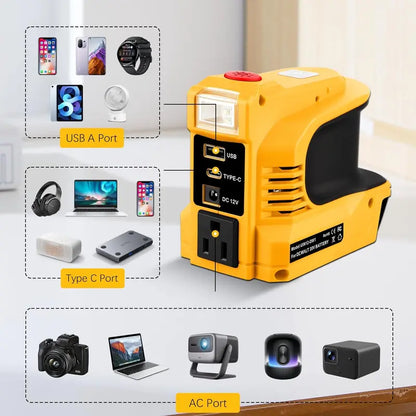 🔌🚗 Släpp lös kraften när som helst, var som helst! Kompakt DC/AC-växelriktare – perfekt för utomhusbruk, sommarstugor, husbilar och äventyr!