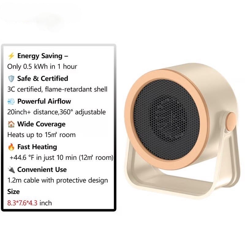 ♨️SISTA DAGEN REA 70% RABATT!!⚡50 000+ SÅLDA!❄️2026 Bärbar Snabbvärmevärmare – Utomhus & Skrivbords Mini Radiator