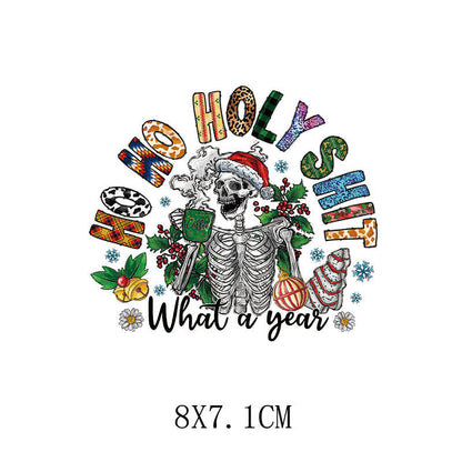 🎄 15 DELAR Julens Mysterie DTF-Transferpaket för Festliga DIY-kreationer