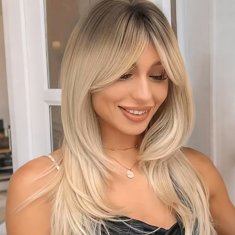 💇‍♀️✨ 50% RABATT! | Topper Med Lugg – Lager-på-lager Hårförlängning för Tunt Hår, Volym & Naturlig Look!