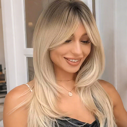 💇‍♀️✨ 50% RABATT! | Topper Med Lugg – Lager-på-lager Hårförlängning för Tunt Hår, Volym & Naturlig Look!