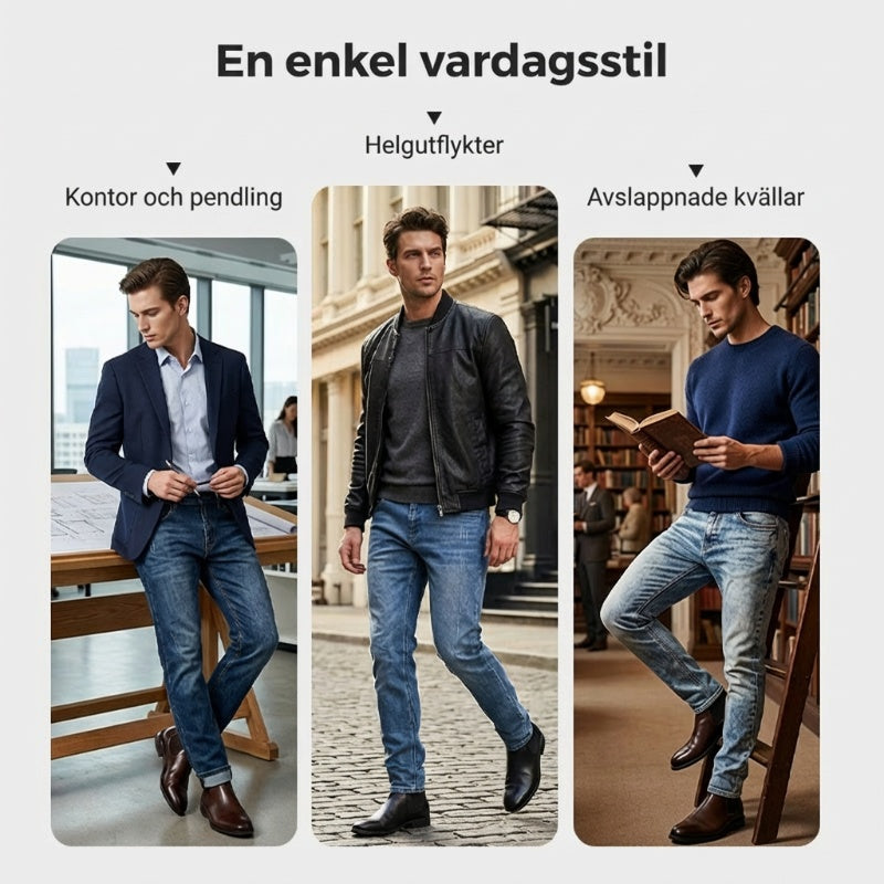 👖 50% RABATT! 🔥 Moderna Stretchjeans i Slim Fit – Vintage-tvättad, Bekväm Stretch & Perfekt För Vardagsbruk 💙