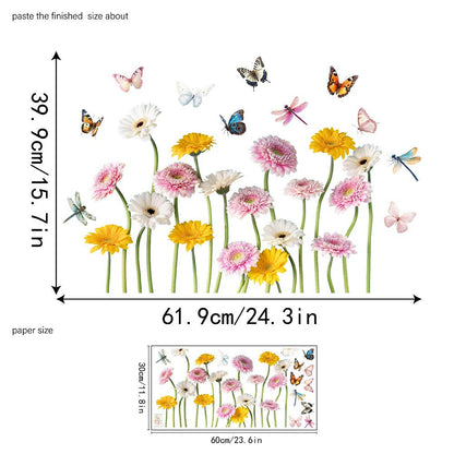 ✨SISTA DAGEN REA 50 % RABATT!💐Färgglad blomsterbukett fönsterdekal🖼️