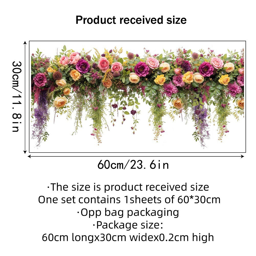 ✨SISTA DAGEN REA 50 % RABATT!💐Färgglad blomsterbukett fönsterdekal🖼️