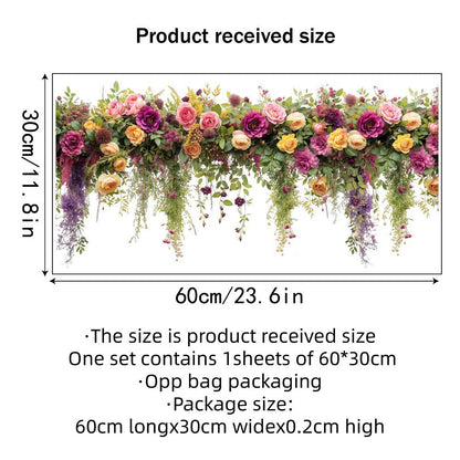✨SISTA DAGEN REA 50 % RABATT!💐Färgglad blomsterbukett fönsterdekal🖼️