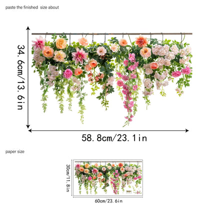 ✨SISTA DAGEN REA 50 % RABATT!💐Färgglad blomsterbukett fönsterdekal🖼️