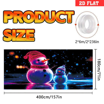 🎇🚪 UV-aktiverad julbanner för garageportar, lyser i mörkret🔥🎉