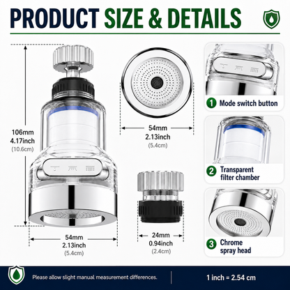 🚰 TIDSBEGRÄNSAT 50% RABATT! 💧 360° Kranfilter – Uppfriskande, Praktisk, Stänkfri ✨