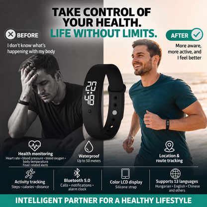 🔥🎁Nyhet 50 % RABATT🔥⌚ SmartSense-aktivitetsmätare – mäter kroppstemperaturen. Vattentålig ner till 50 meters djup – perfekt för träning och vardag! 💪🔥
