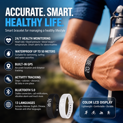🔥🎁Nyhet 50 % RABATT🔥⌚ SmartSense-aktivitetsmätare – mäter kroppstemperaturen. Vattentålig ner till 50 meters djup – perfekt för träning och vardag! 💪🔥