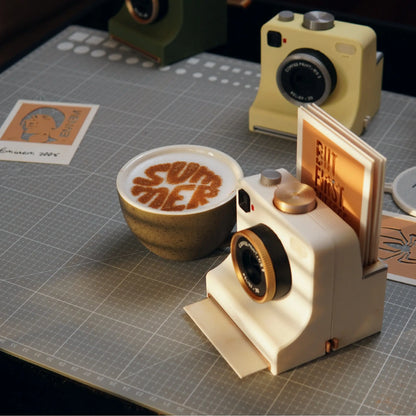🔥 Retro kaffekonstkamera – Mekanisk latte-schablonpress