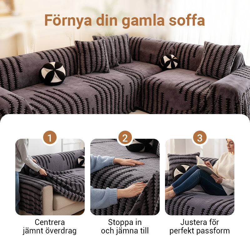 🛋️🧸 Mjuka, halkfria sofföverdrag i plysch - Hudvänliga, husdjursvänliga och lättskötta (olika storlekar och färger)!