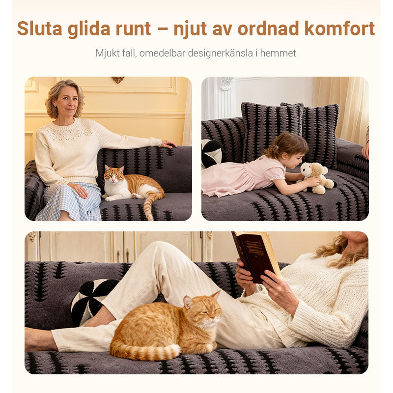 🛋️🧸 Mjuka, halkfria sofföverdrag i plysch - Hudvänliga, husdjursvänliga och lättskötta (olika storlekar och färger)!