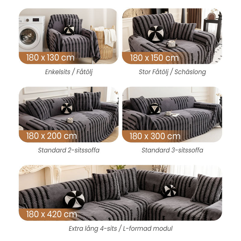 🛋️🧸 Mjuka, halkfria sofföverdrag i plysch - Hudvänliga, husdjursvänliga och lättskötta (olika storlekar och färger)!
