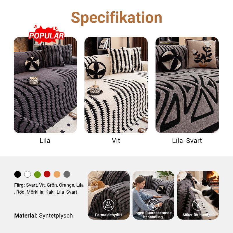 🛋️  ✨ Mjukt Plysch Sofföverdrag - Tjock & Slitstark med Elastiska Kanter för Skydd och Komfort 🏠🌟