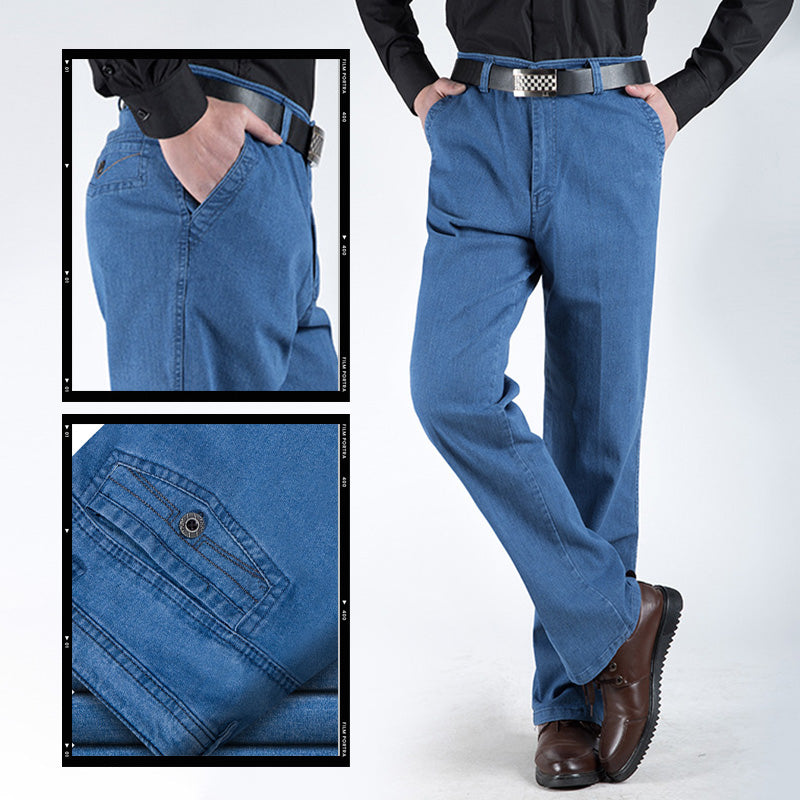 🔥Säsongskampanj 49% OFF🔥Jeans med hög midja och rak skärning för män