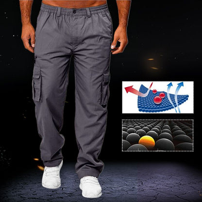🌲👖 Hållbara friluftsbyxor med elastisk midja och fickor
