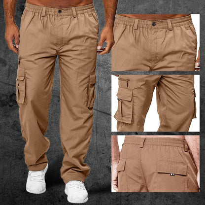 🌲👖 Hållbara friluftsbyxor med elastisk midja och fickor