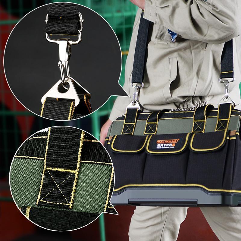 🧰 50 % RABATT NU! 🔧 Multi-functional wear resistance toolkit – stor kapacitet, vattentät Oxford-tyg & axelrem – perfekt för proffs och DIY 🛠️