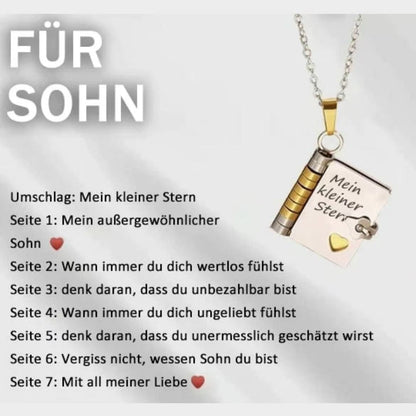 💖📖 50% RABATT! Öppningsbart Hjärtbokhalsband – Speciell gåva till familj & nära och kära ✨