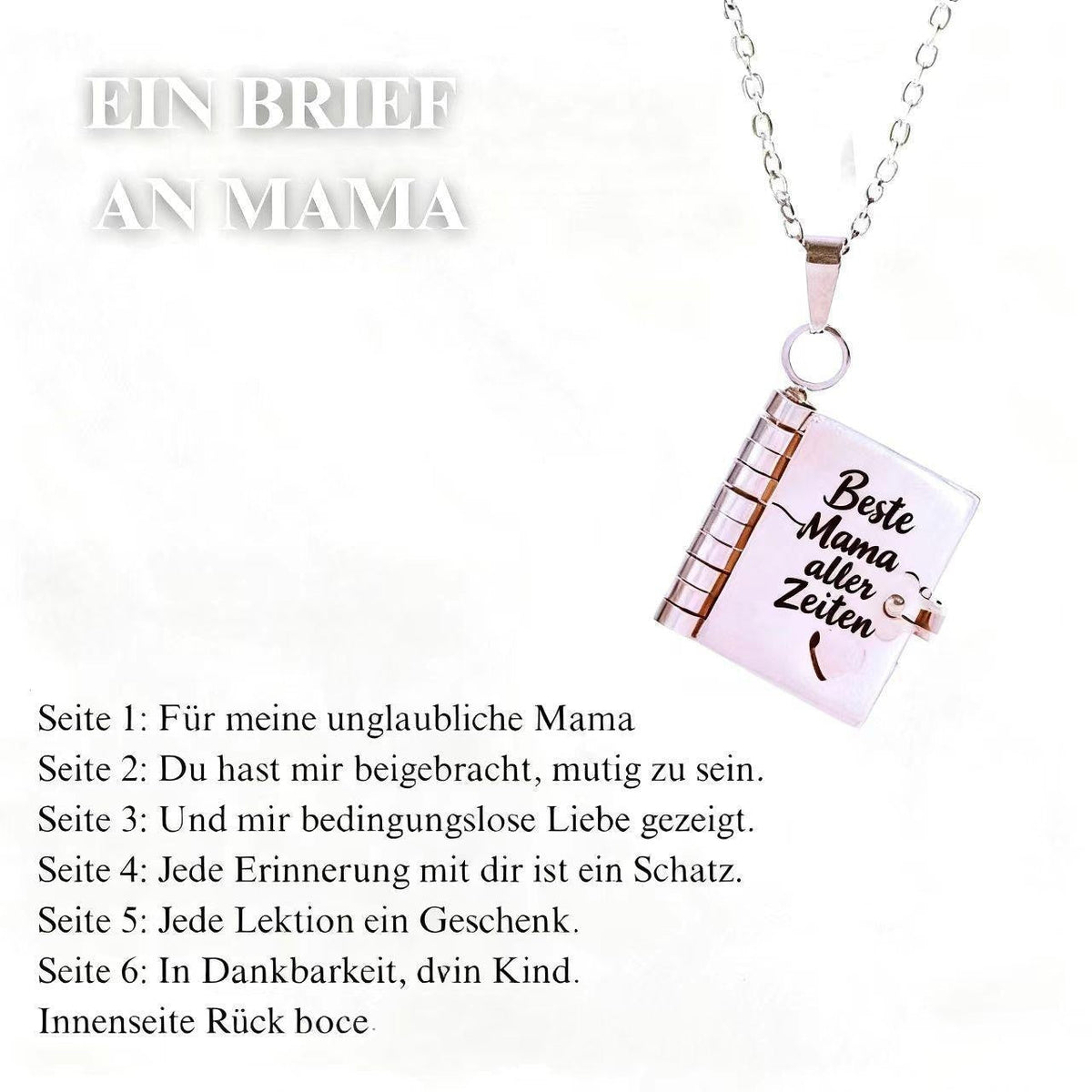 💖📖 50% RABATT! Öppningsbart Hjärtbokhalsband – Speciell gåva till familj & nära och kära ✨