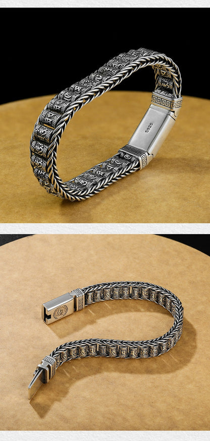 💎 50% RABATT! 💎 Tibetanskt bönehjulsarmband – 925 sterlingsilver, lyckobringare och alla hjärtans dag-present