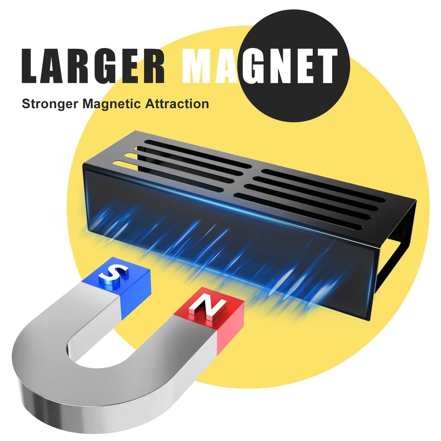 Magnetic Spice Organiser, svart organiserings- och förvaringsställ för kylskåp och ugn