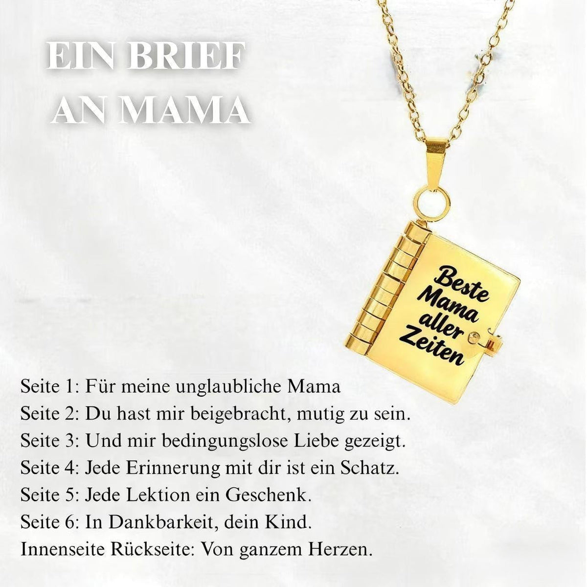 💖📖 50% RABATT! Öppningsbart Hjärtbokhalsband – Speciell gåva till familj & nära och kära ✨