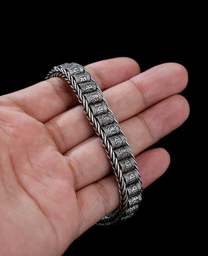 💎 50% RABATT! 💎 Tibetanskt bönehjulsarmband – 925 sterlingsilver, lyckobringare och alla hjärtans dag-present