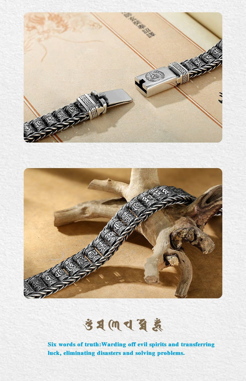 💎 50% RABATT! 💎 Tibetanskt bönehjulsarmband – 925 sterlingsilver, lyckobringare och alla hjärtans dag-present
