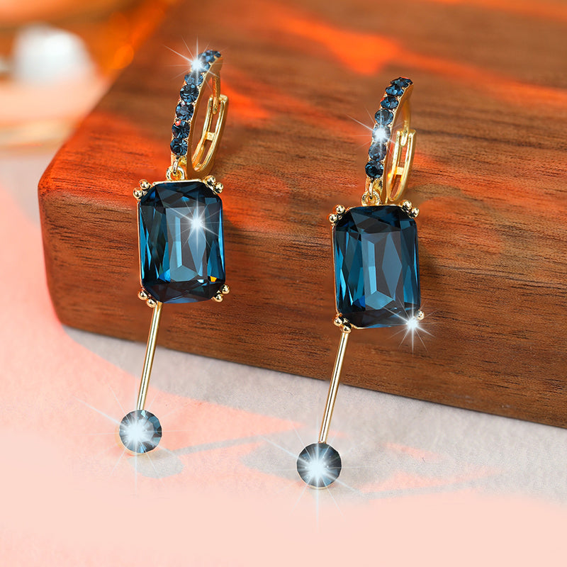 💎 BEGRÄNSAD TID 50% RABATT! ✨ Vintage Syntetisk Diamant Hängörhängen – Clip-On, Elegant Dangle ✨