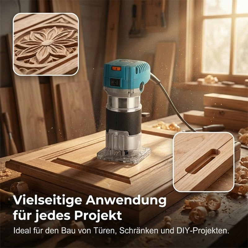 🛠️ Kraftfull 800 W träbearbetningsfräs 🎯 Komplett set med fräsar och kantfräsar