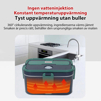 🍱 50 % RABATT NU! 🔥 Bärbar elektrisk matlåda för matvärmare – 1,8 L, rostfritt stål & inbyggda bestick 🥢
