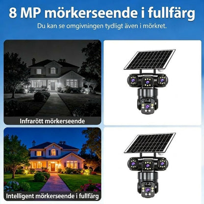 📢📢 55 % RABATT!!! ⏰ Utomhus-Wi-Fi-övervakningskamera 6K 9 MP | 10x zoom, 3 objektiv, 360° PTZ | Vattentät enligt IP66, färgseende i mörker, tvåvägskommunikation, rörelsespårning