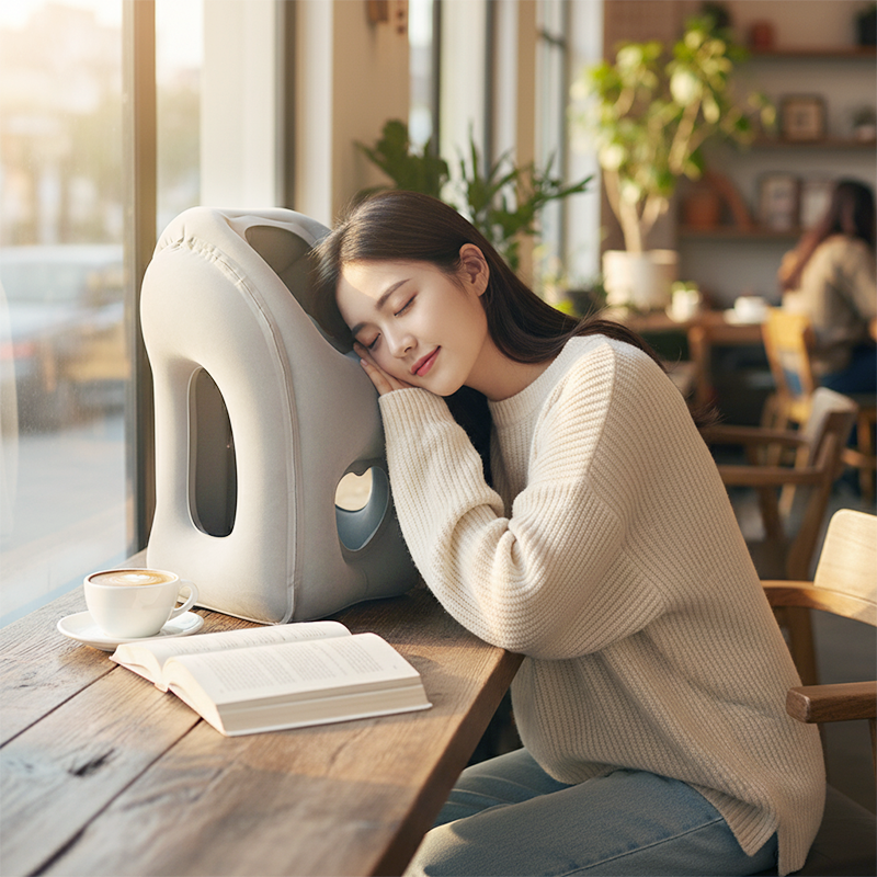 📢📢50% RABATT NU!! ⏰ Bärbar, uppblåsbar, ergonomisk resekudde: njut av en bekväm natts sömn när som helst, var som helst 🧳💤